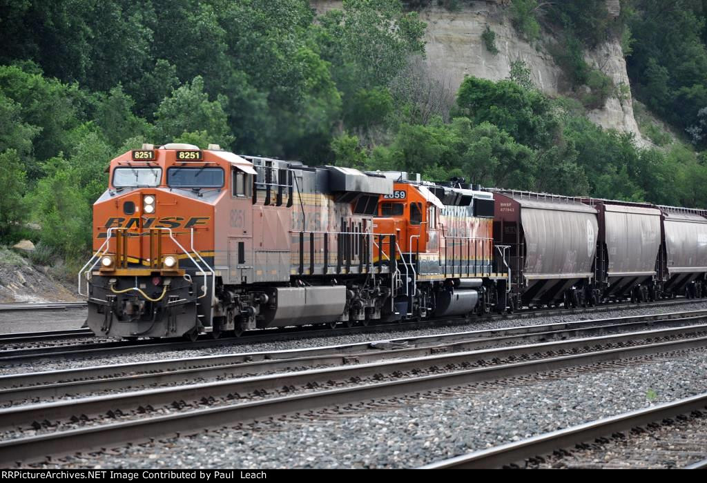 Grain train rolls west through Division